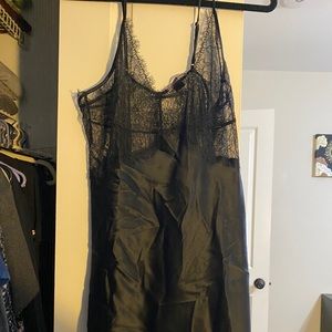 black lace and satin victorias secret slip